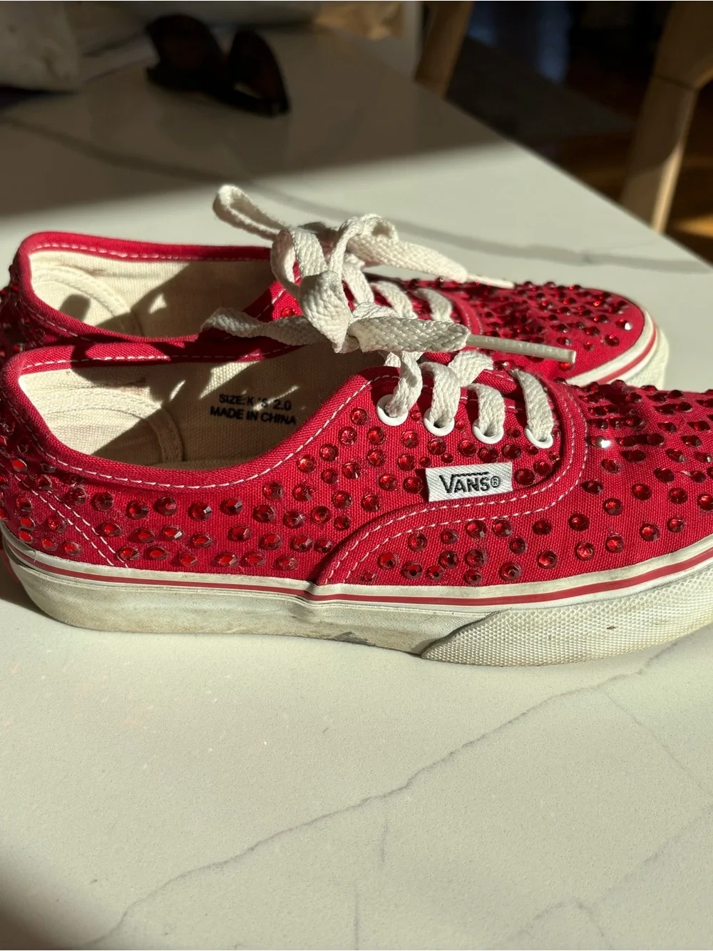 Vans Red and white  Low-Top Slip-On Accent